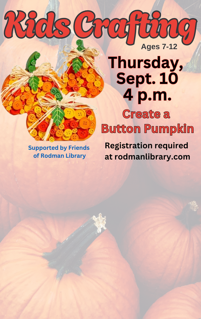 Kids Crafting Button Pumpkins
