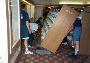 Moving shelving to larger facility September 1997